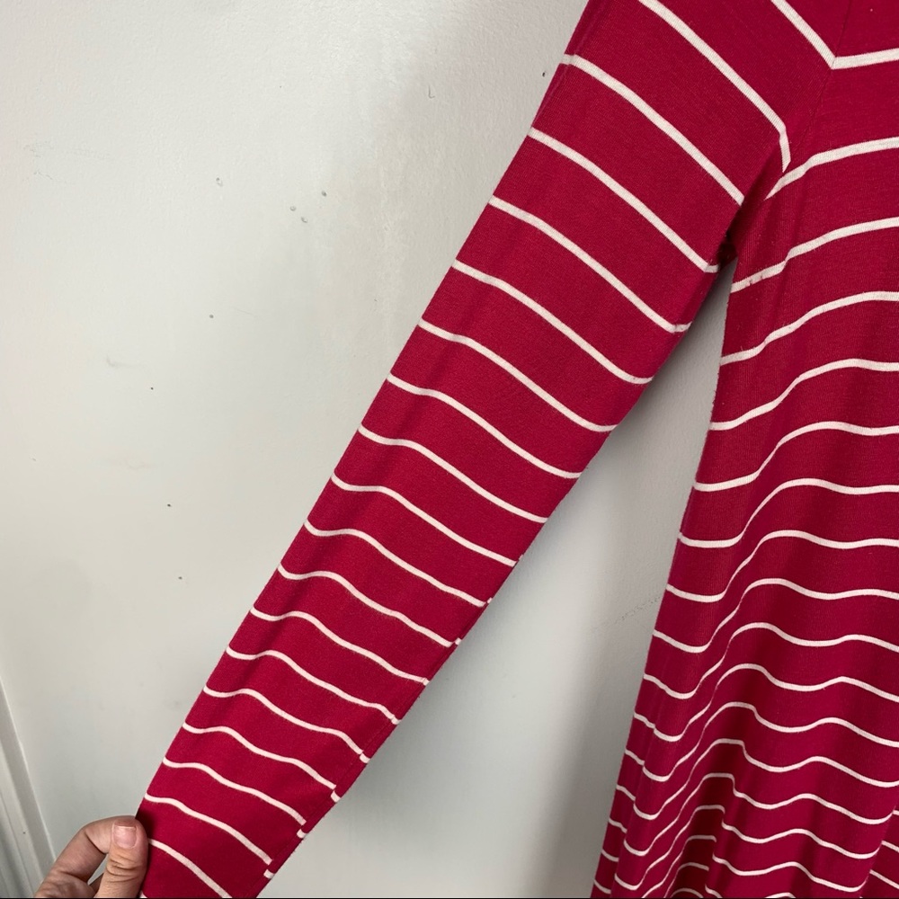 Old Navy Hot Pink & White Long Sleeve A-Line Swing Dress - Picture 4 of 4